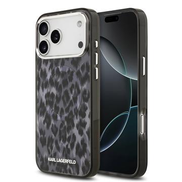 iPhone 17 Pro Max Karl Lagerfeld IML Leopardikotelo - MagSafe-yhteensopiva - Harmaa