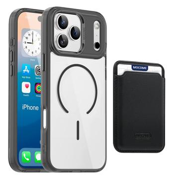 iPhone 17 Pro Max MagSafe-kotelo, jossa on korttipidike - musta / läpinäkyvä