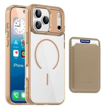 iPhone 17 Pro Max MagSafe kotelo korttipidikkeellä - Aavikon kulta / Läpinäkyvä
