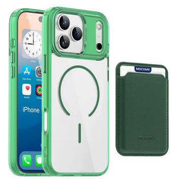 iPhone 17 Pro Max MagSafe kotelo kortinpidikkeellä - vihreä / läpinäkyvä