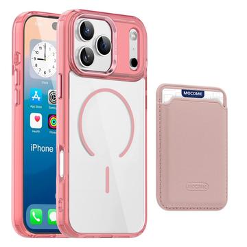 iPhone 17 Pro Max MagSafe kotelo kortinpidikkeellä - vaaleanpunainen / läpinäkyvä