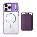 iPhone 17 Pro Max MagSafe kotelo kortinpidikkeellä - violetti / läpinäkyvä