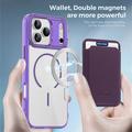 iPhone 17 Pro Max MagSafe kotelo kortinpidikkeellä - violetti / läpinäkyvä