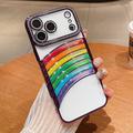 iPhone 17 Pro Max Sateenkaarenvärinen hybridikotelo strassikivikoristelulla - violetti
