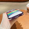 iPhone 17 Pro Max Sateenkaarenvärinen hybridikotelo strassikivikoristelulla - violetti
