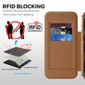 iPhone 17 Pro Max Tyylikäs magneettinen läppäkotelo RFID-korttipaikoilla - ruskea