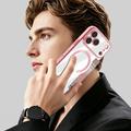 iPhone 17 Pro Max Tyylikäs magneettinen läppäkotelo RFID-korttipaikoilla - vaaleanpunainen