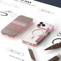 iPhone 17 Pro Max Tyylikäs magneettinen läppäkotelo RFID-korttipaikoilla - vaaleanpunainen
