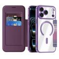 iPhone 17 Pro Max Tyylikäs magneettinen läppäkotelo RFID-korttipaikoilla - violetti