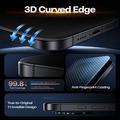iPhone 17 Pro Torras OrigArmor -Koko Panssarilasi ja automaattisella kohdistustyökalulla - musta reuna