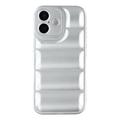 iPhone 17 Iskunkestävä TPU-kotelo toppatakkiin - hopea