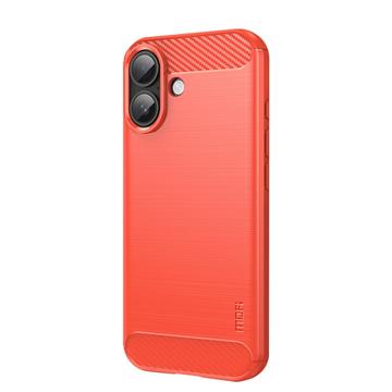 iPhone 18 Mofi TPU Suojakuori - Hiilikuitu - Punainen