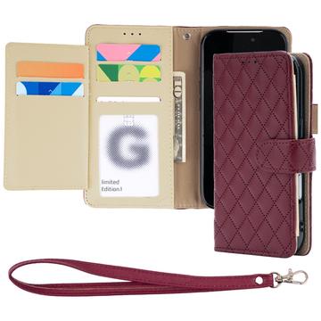 iPhone 18 Pro/17 Pro Mercury Goospery Luxe Diary Lompakkokotelo - Burgundi
