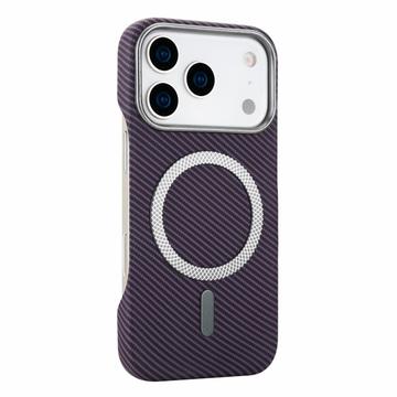 iPhone 18 Pro/17 Pro Ohut hiilikuitumagneettikotelo - violetti