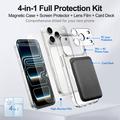 iPhone 18 Pro 4-in-1 MagSafe -suojasarja korttitaskulla - kirkas / musta