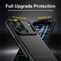 iPhone 18 Pro Harjattu TPU Suojakuori - Hiilikuitu - Musta