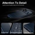 iPhone 18 Pro Harjattu TPU Suojakuori - Hiilikuitu - sininen