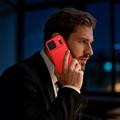 iPhone 18 Pro Harjattu TPU Suojakuori - Hiilikuitu - punainen