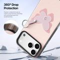 iPhone 18 Pro Dux Ducis Luvy Kotelo sormi rengas / käsi hihna - Vaaleanpunainen / Perhonen