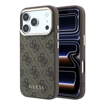 iPhone 18 Pro Guess 4G Gold Frame kotelo - MagSafe-yhteensopiva - Ruskea