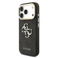 iPhone 18 Pro Guess 4G Metal Logo Gold Frame Kotelo - musta