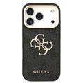 iPhone 18 Pro Guess 4G Metal Logo Gold Frame Kotelo - musta