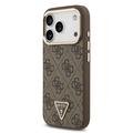 iPhone 18 Pro Guess 4G Strass Triangle Logo Gold Frame MagSafe-kotelo - ruskea