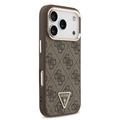 iPhone 18 Pro Guess 4G Strass Triangle Logo Gold Frame MagSafe-kotelo - ruskea