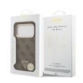 iPhone 18 Pro Guess 4G Strass Triangle Logo Gold Frame MagSafe-kotelo - ruskea