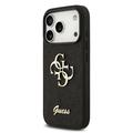 iPhone 18 Pro Guess Fixed Glitter 4G Metal Logo Kotelo - Musta