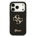 iPhone 18 Pro Guess Fixed Glitter 4G Metal Logo Kotelo - Musta