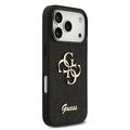 iPhone 18 Pro Guess Fixed Glitter 4G Metal Logo Kotelo - Musta