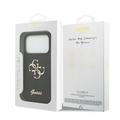iPhone 18 Pro Guess Fixed Glitter 4G Metal Logo Kotelo - Musta