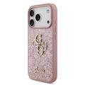 iPhone 18 Pro Guess Fixed Glitter 4G Metal Logo Kotelo - Pinkki