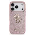 iPhone 18 Pro Guess Fixed Glitter 4G Metal Logo Kotelo - Pinkki