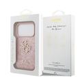 iPhone 18 Pro Guess Fixed Glitter 4G Metal Logo Kotelo - Pinkki
