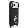 iPhone 18 Pro Karl Lagerfeld Saffiano Crossbody Metal Karl & Choupette Kotelo - Musta