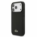 iPhone 18 Pro Lacoste Iconic Petit Pique Metal Logo -kotelo - MagSafe-yhteensopiva - musta