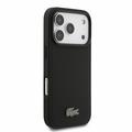 iPhone 18 Pro Lacoste Iconic Petit Pique Metal Logo -kotelo - MagSafe-yhteensopiva - musta