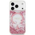 iPhone 18 Pro Max/17 Pro Max Guess Resin Bottom Glitter MagSafe-suojakotelo - vaaleanpunainen
