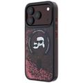 iPhone 18 Pro Max/17 Pro Max Karl Lagerfeld Liquid Glitter Karl & Choupette Heads MagSafe-suojakotelo - Burgundi