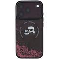 iPhone 18 Pro Max/17 Pro Max Karl Lagerfeld Liquid Glitter Karl & Choupette Heads MagSafe-suojakotelo - Burgundi