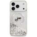 iPhone 18 Pro Max/17 Pro Max Karl Lagerfeld Liquid Glitter Karl & Choupette Heads MagSafe-suojakotelo - läpinäkyvä