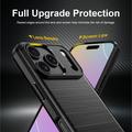 iPhone 18 Pro Max Harjattu TPU Suojakuori - Hiilikuitu - Musta