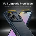 iPhone 18 Pro Max Harjattu TPU Suojakuori - Hiilikuitu - sininen