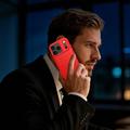iPhone 18 Pro Max Harjattu TPU Suojakuori - Hiilikuitu - punainen