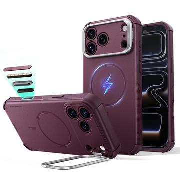 iPhone 18 Pro Max/17 Pro Max ESR Cyber Tough Kickstand MagSafe Hybrid Kotelo - Syvän viininpunainen