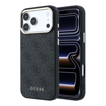 iPhone 18 Pro Max Guess 4G Gold Frame kotelo - MagSafe-yhteensopiva - Musta