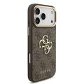 iPhone 18 Pro Max Guess 4G Metal Logo Gold Frame Kotelo - ruskea