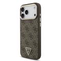 iPhone 18 Pro Max Guess 4G Strass Triangle Logo Gold Frame MagSafe-kotelo - ruskea